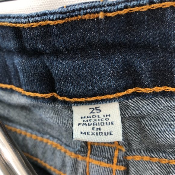 True Religion Blue Medium Wash Distress Denim Skinny Jeans Size 25 - Picture 3 of 10